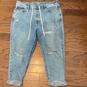 a.n.a Relaxed Fit Distressed Blue Jeans